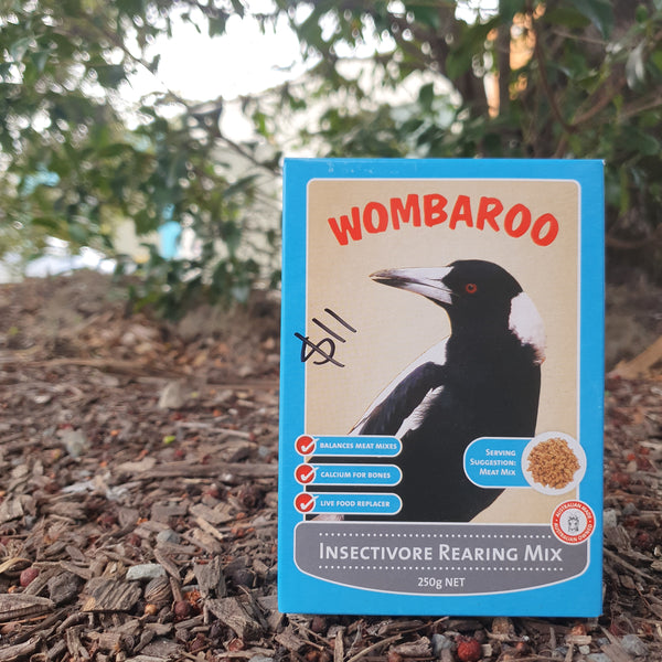 1kg, 250g, 5kg Wombaroo insectivore rearing mix, supplement, birds of prey, magpie food, crow food, swallow food, diet, pellets, passwell, insect, vitamins