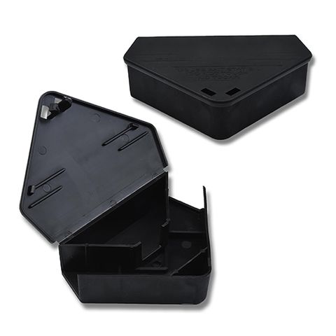 Corner mouse bait station, mice control, rodent control station